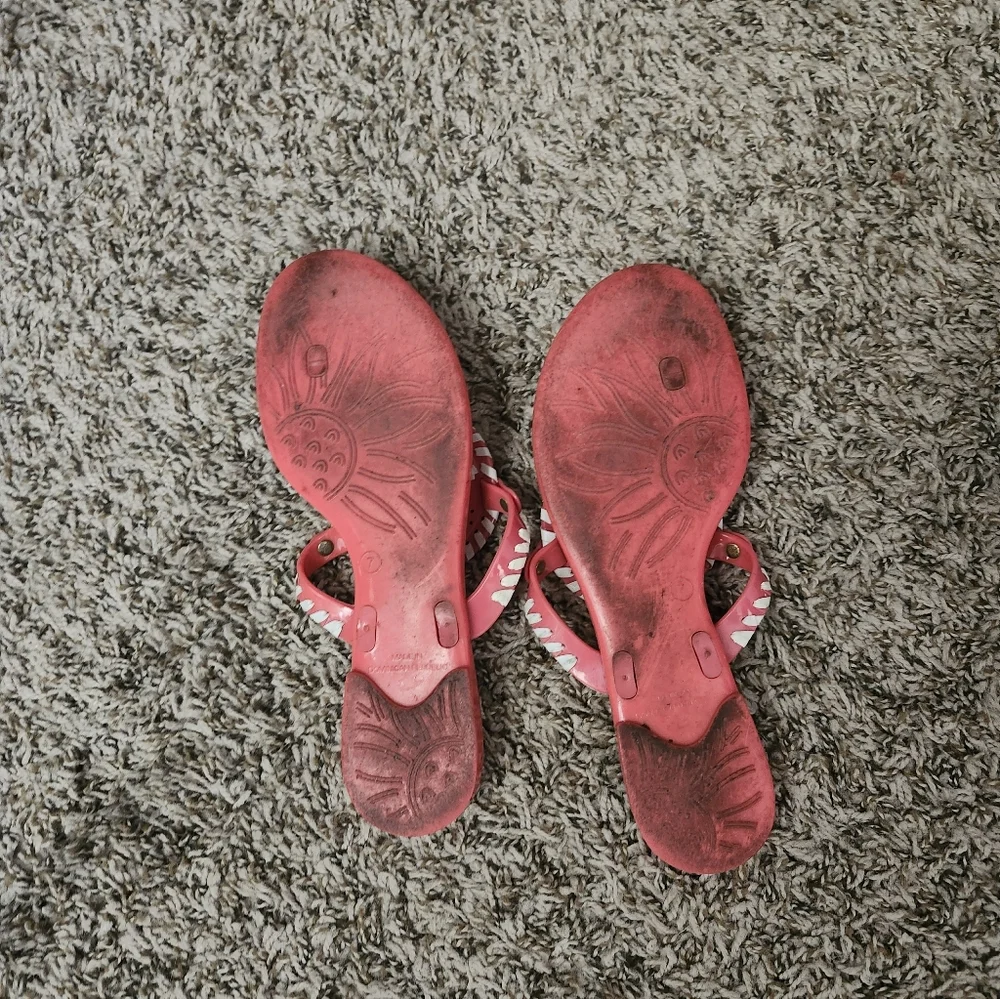Jack Rogers Vibrant Pink Georgica Jelly Plastic Sandals 7